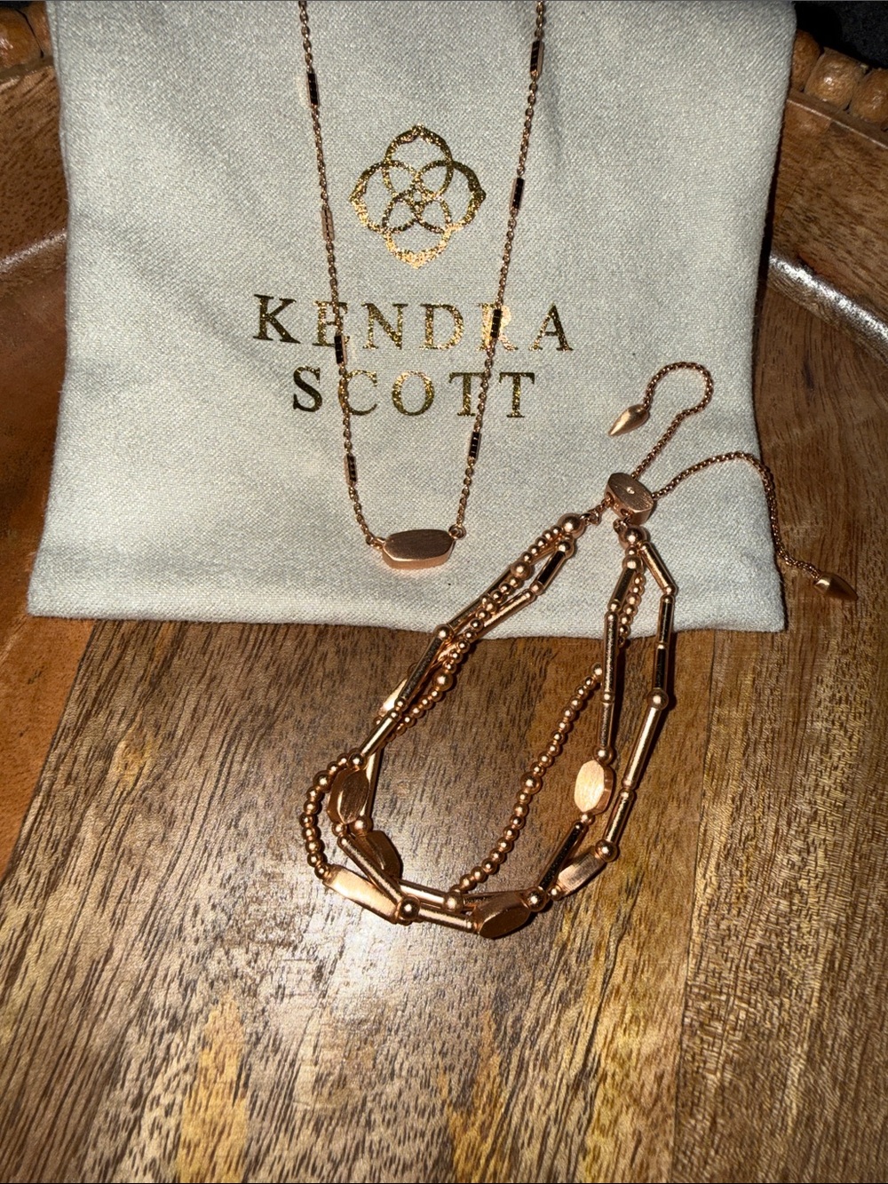 Kendra Scott Rose Gold Multi-Strand Necklace Set